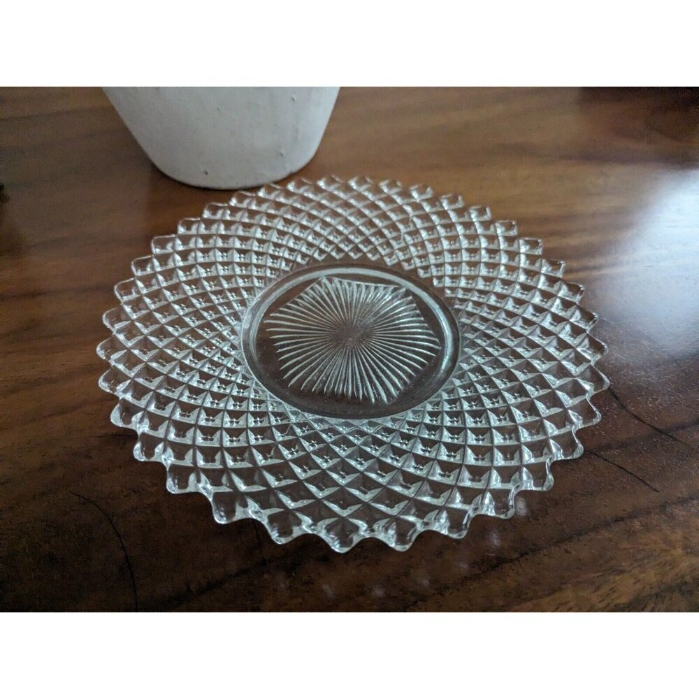 Bread & Butter Plate English Hobnail Clear (Round Base) by WESTMORELAND 9"